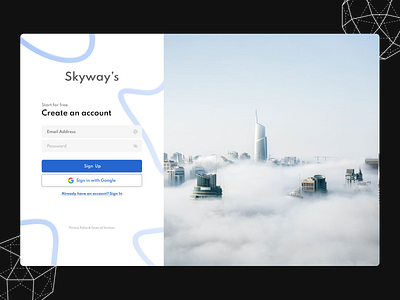 Signup Page Design for Skyway's | UI Design