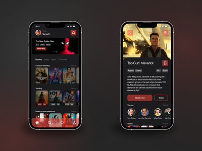 Movie App | Netflix-like service Inspiration app design ui ux