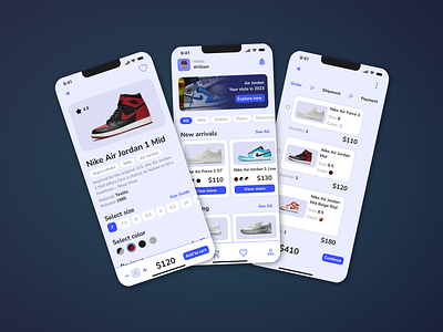 E-Commerce Shoes shop UI app design ui ux