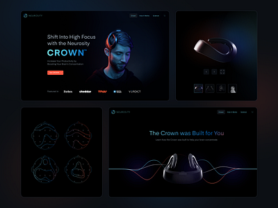 Neurosity Website brain brain computer interface clean design dark deep tech deeptech design frontier tech frontiertech illustration neuralink neuro neuroscience ui uidesign ux uxdesign web web design