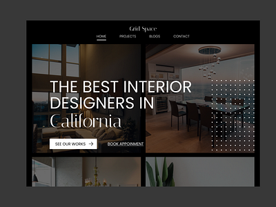 Landing page for an interior design company furniture houses interior design ui web design