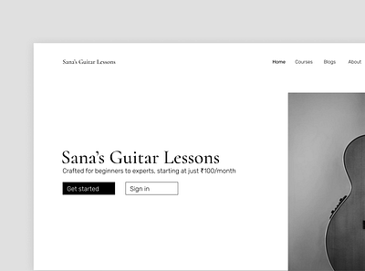 Minimalistic landing page for an online course website design edtech online course ui web design