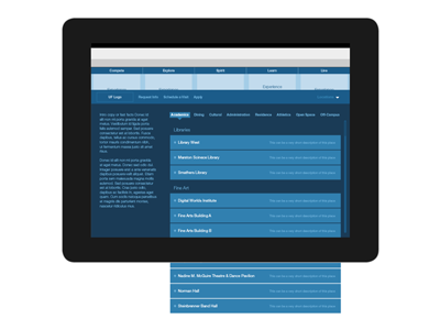 Wireframe for a Virtual Tour II blueprint ipad list sorting wireframe