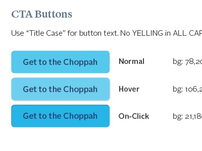 Call to Action BTNs blue btns buttons interactive states terminator