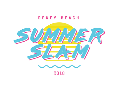 Summer Slam 2018 beach heat hot illustration logo type