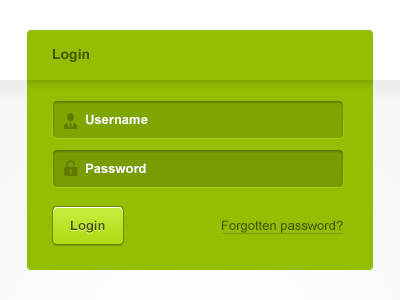 Login form form in login password sign username