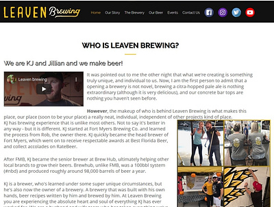 LeavenBrewing.com brewing company design website