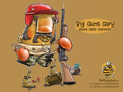 Big Guns Gary boardgame characterdesign childrens illustration digital art drawing guns illustration