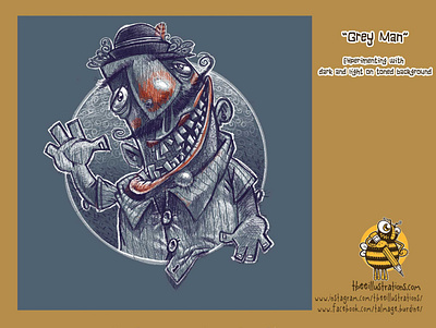 Grey Man bignose characterdesign childrens illustration design digital art drawing illustration