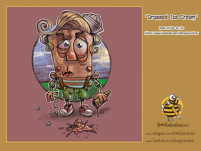 Drop Ice Cream accident animated characterdesign childrens illustration design digital art drawing icecream illustration