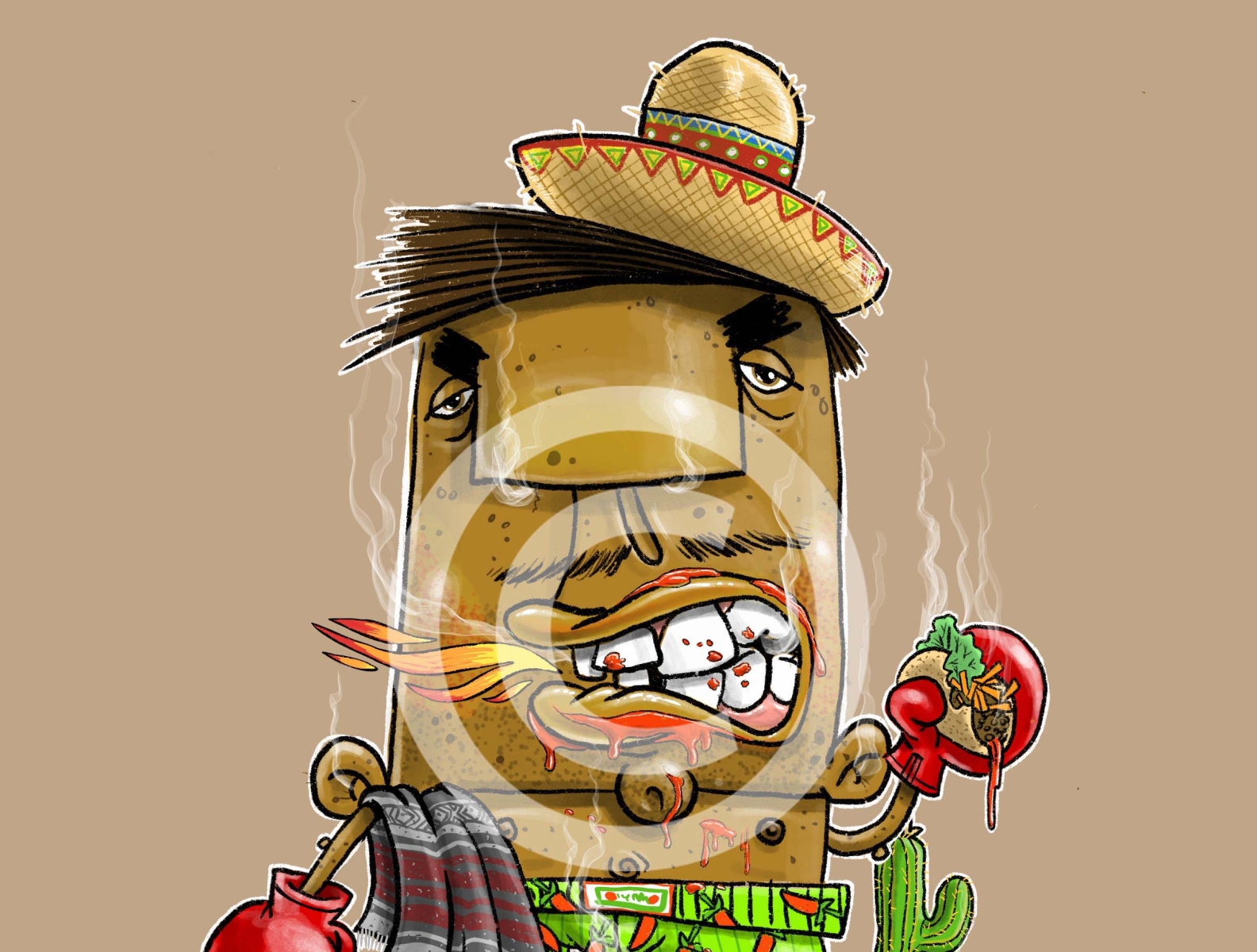 "Juan Mean Bean" characterdesign childrens illustration design digital art drawing illustration