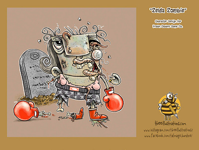 Zelda Zombie boardgame characterdesign childrens illustration dead design digital art drawing grave gravestone illustration zombie