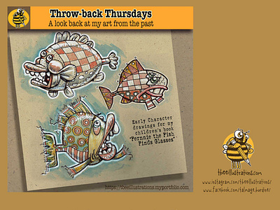 Throwback Thursday: Fish sketches for book characterdesign childrens illustration design digital art drawing fish illustration