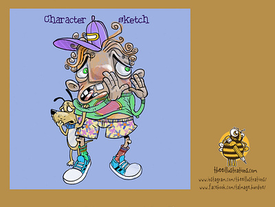 Character sketch boy characterdesign childrens illustration design digital art dog drawing illustration