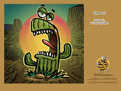 Yawning Cactus cacti cactus characterdesign childrens illustration design digital art drawing illustration yawn