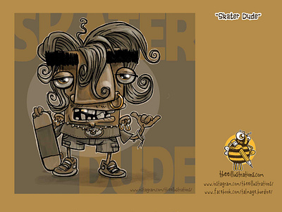 "Skater Dude" boardgame characterdesign childrens illustration design digital art drawing illustration