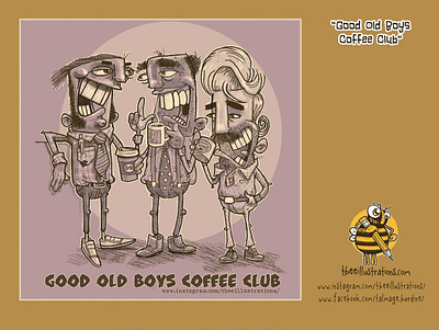 "Good Old Boys Coffee Club" boardgame characterdesign childrens illustration design digital art drawing illustration