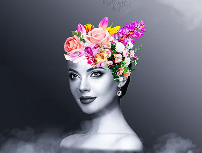 The Beautiful mind of a woman beautiful blossom design nurture photoshop woman