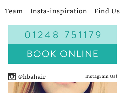 Call or Book Online button buttons clean crisp flat instagram navigation phone turquoise
