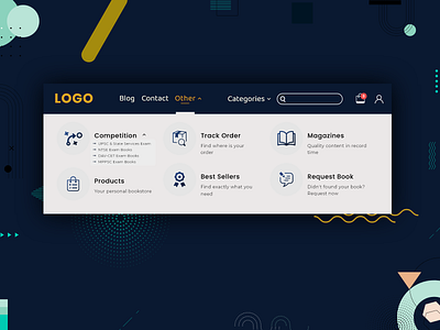 Mega Menu branding component layout mega menu modern design navigation ui web design