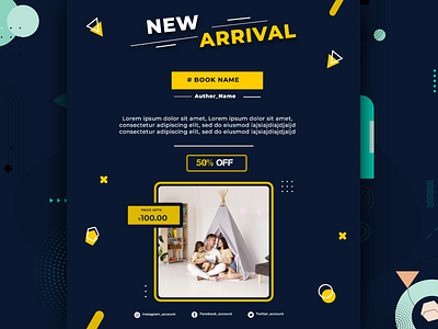 Book Arrival Template book arrival layout modern design social media template typography ui ux web design