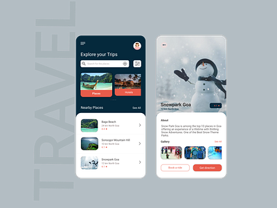 Travel App adventure android app concept booking app design icon illustration ios app minimal mobile app mobile ui tour tourism travel agency travel app trip typography uidesign uiux vector