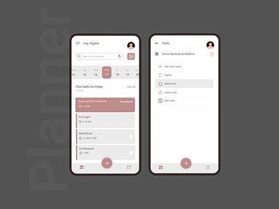 Daily Task Planner app branding calendar clean events illustration minimal mobile app planner planning reminder schedule task manager tasks ui uidesign ux uxdesign