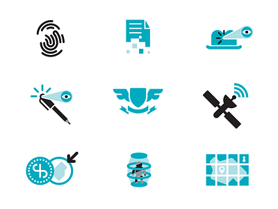 Spy Icons art artwork branding design education flat graphic icon iconography icons illustration iphone line logo modern pattern science thicklines ux vector