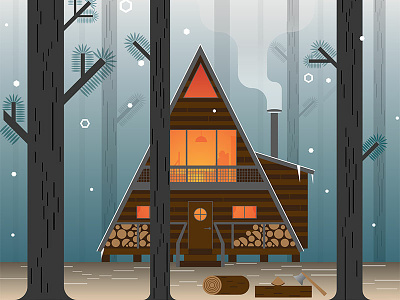 A-Frame Cabin art artwork branding cabinporn design forest forestry graphic icon illustration iphone line linear logo modern nature offgrid pattern vacation vector
