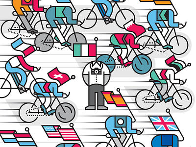 The Cyclist magazine editorial art artwork bike branding design editorial graphic icon iconography icons illustration italy line logo modern pattern vector worldtour