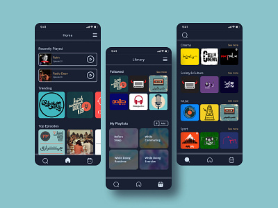 Podcast Player. app design illustration ui ux