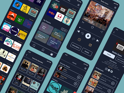 Podcast Player. (Pezhvaak) app design illustration ui ux