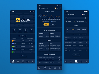 DOTLINE miningpool app app design ui ux