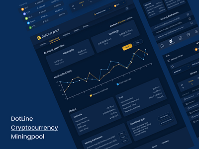 Cryptocurrency Miningpool app branding design ui ux