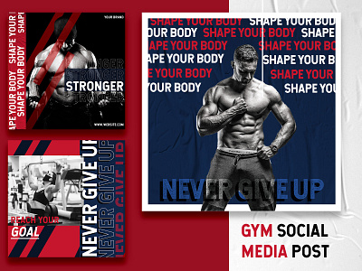 Gym Social Media post banner design fitness graphic design gym photoshop post post design poster social design social media