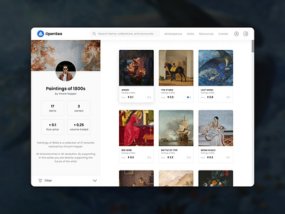 Opensea NFT website app design nft opensea ui uiux ux