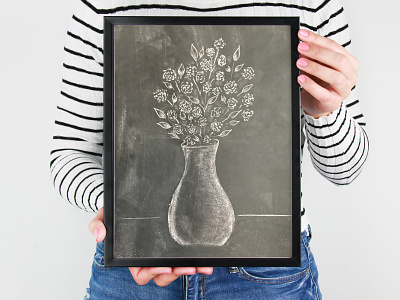 Chalk Floral Vase