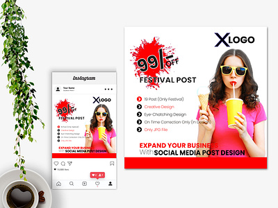 Instagram post Festival and free mockup download