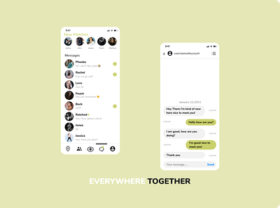 Concept Chat Page Everywhere Together app chat app datingapp design react native ui ux