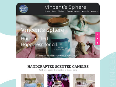Vincent's Sphere Ecommerce Concept candles ecommerce store