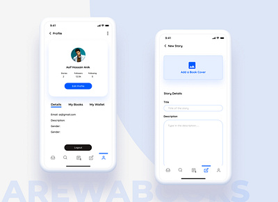 Arewa Books App Concept 1 branding design figma illustration react native ui