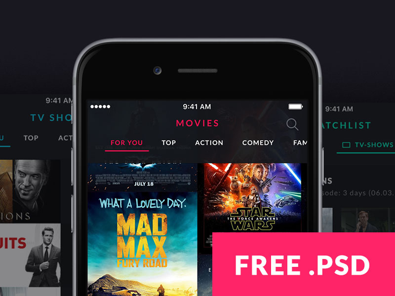 Month 01 free movie TV Show app template by loicleser on Dribbble