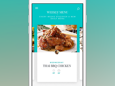Cooking App - weekly menu - monthlytemplate.net app cooking free psd ios iphone menu mobile monthly template nav weekly menu