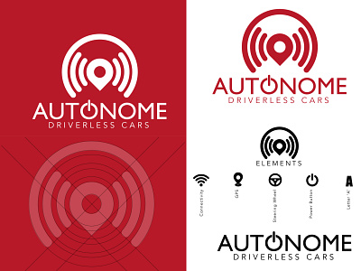 Autonome Driverless Cars branding dailylogochallenge design flat illustration illustrator logo logocore minimal