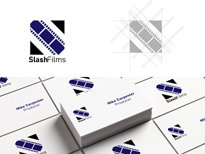 Slash Films branding dailylogochallenge design flat icon illustration illustrator logo logocore minimal