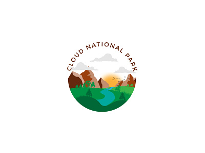 Cloud National Park branding dailylogochallenge design flat icon illustration illustrator logo logocore minimal