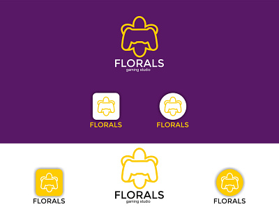 Florals Gaming Studio branding dailylogochallenge design flat icon illustration illustrator logo logocore minimal
