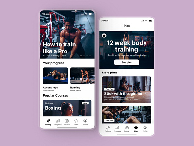 BodyOn - Mobile app design for fitness