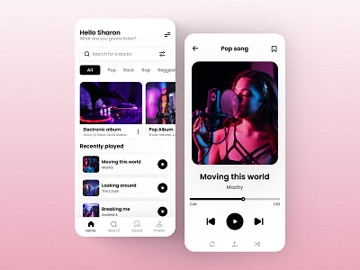 Music App concept design appdesign appdesigns appdevelopment apps dailyui design figma interface music podcast podcasts songs ui uidesigner uidesigns uitrends uiux userinterface ux uxdesign