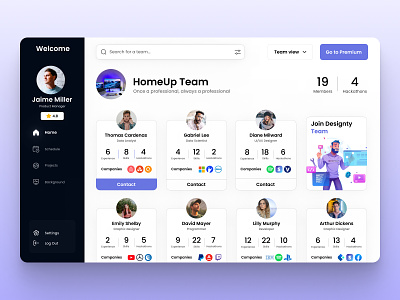 Team website design concept